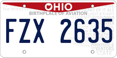 OH license plate FZX2635