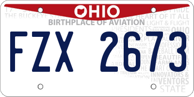 OH license plate FZX2673