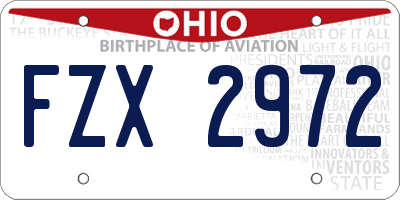 OH license plate FZX2972