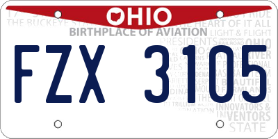 OH license plate FZX3105