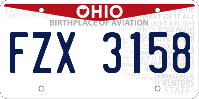 OH license plate FZX3158