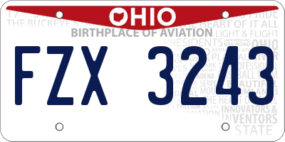 OH license plate FZX3243