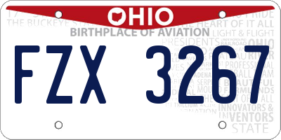OH license plate FZX3267