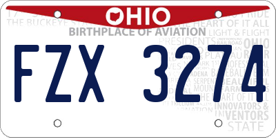 OH license plate FZX3274