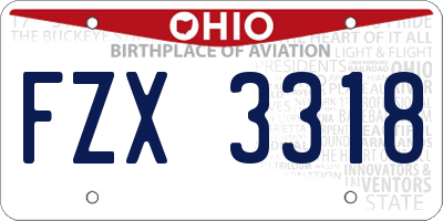 OH license plate FZX3318