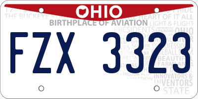 OH license plate FZX3323