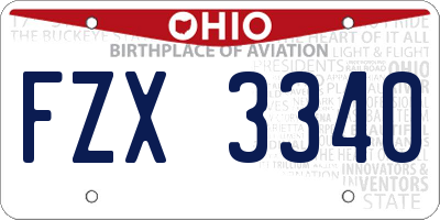 OH license plate FZX3340