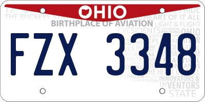 OH license plate FZX3348