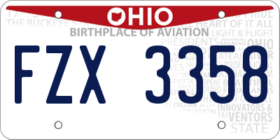 OH license plate FZX3358