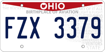 OH license plate FZX3379