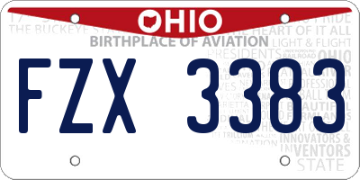 OH license plate FZX3383