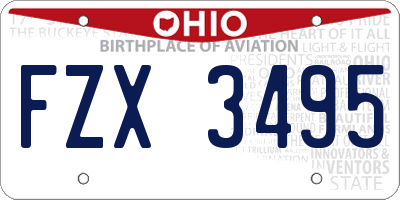 OH license plate FZX3495