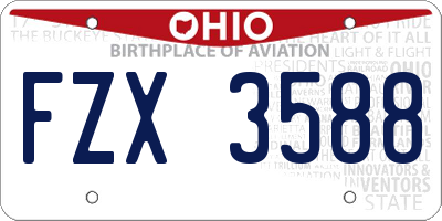 OH license plate FZX3588