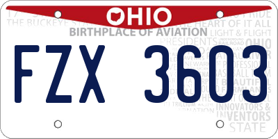 OH license plate FZX3603