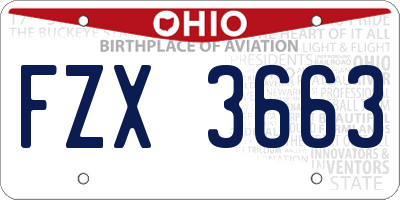 OH license plate FZX3663