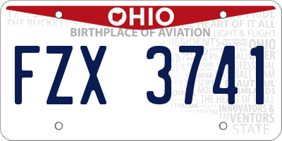 OH license plate FZX3741