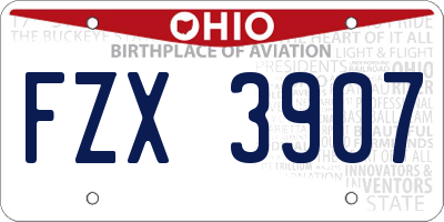 OH license plate FZX3907