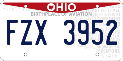 OH license plate FZX3952