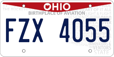 OH license plate FZX4055
