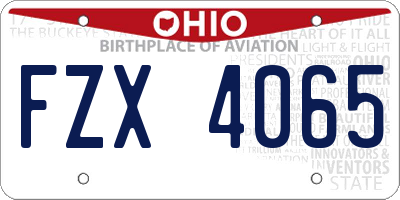 OH license plate FZX4065