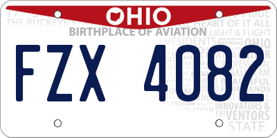OH license plate FZX4082