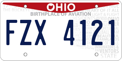OH license plate FZX4121