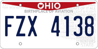 OH license plate FZX4138
