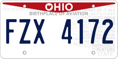 OH license plate FZX4172