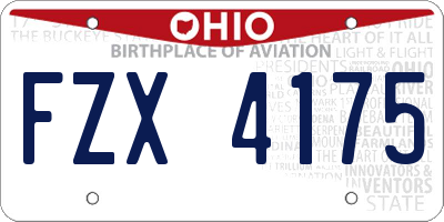 OH license plate FZX4175