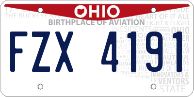 OH license plate FZX4191