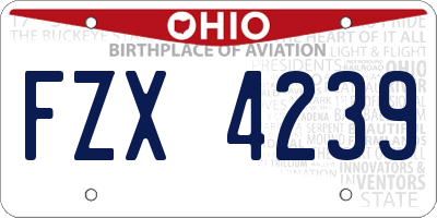 OH license plate FZX4239