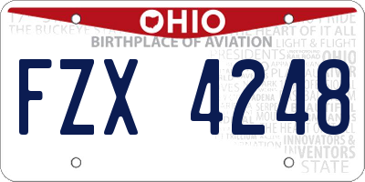 OH license plate FZX4248