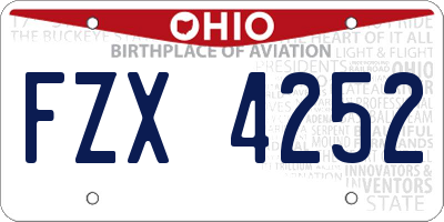 OH license plate FZX4252
