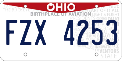OH license plate FZX4253