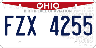 OH license plate FZX4255