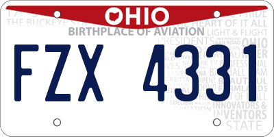 OH license plate FZX4331