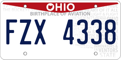 OH license plate FZX4338