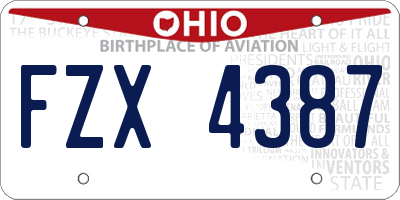 OH license plate FZX4387