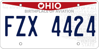 OH license plate FZX4424