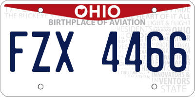 OH license plate FZX4466