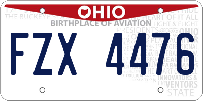 OH license plate FZX4476