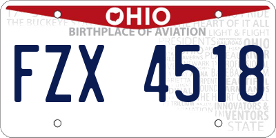 OH license plate FZX4518