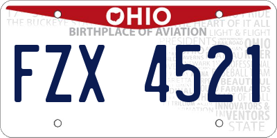 OH license plate FZX4521