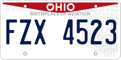 OH license plate FZX4523