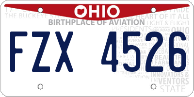 OH license plate FZX4526