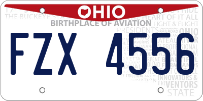 OH license plate FZX4556
