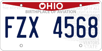 OH license plate FZX4568