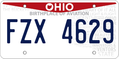 OH license plate FZX4629