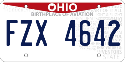 OH license plate FZX4642