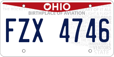 OH license plate FZX4746